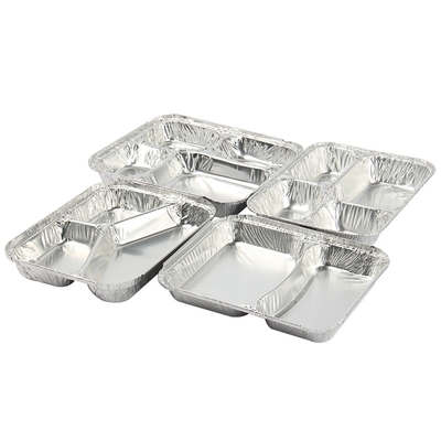 800ML Aluminum Foil Lunch Box 230mm*175mm*38mm Wholesales Container Tray Square Pans High Quality 2 Lattice