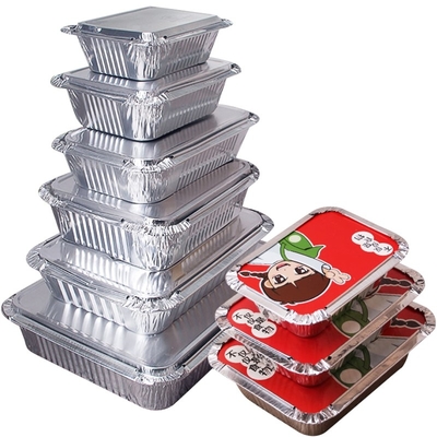 Customized Recyclable Disposable Food Packaging Aluminum Containers Tin Foil Dishes Catering Aluminium Foil Tray