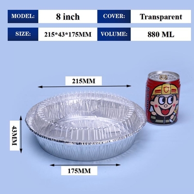 8 Inch Foil Lunch Box Container With Cover  215*175*43mm Manufacturer BBQ Takeout Food container