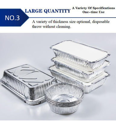 Customizable Aluminium Foil Lunch Box with Smooth Surface Finish and Recyclable Material for Cookware