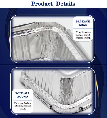 Heat Resistant Eco-Friendly Customizable Aluminium Foil Lunch Box and Food Containers for Food Packaging