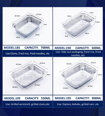 High Quality Wholesale Customized Recyclable Disposable Food Packaging Aluminum Containers Tin Foil Dishes Catering Aluminium Foil Tray