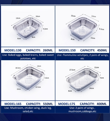 Customized Recyclable Disposable Food Packaging Aluminum Containers Tin Foil Dishes Catering Aluminium Foil Tray