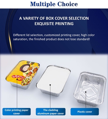 High Quality Wholesale Customized Recyclable Disposable Food Packaging Aluminum Containers Tin Foil Dishes Catering Aluminium Foil Tray