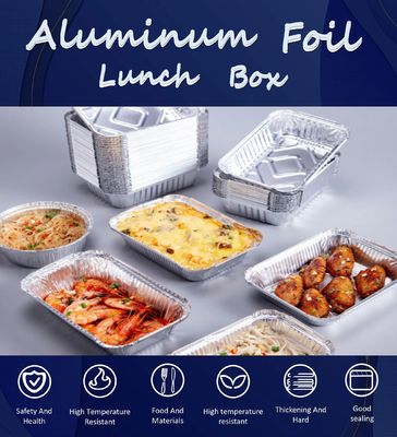 Food-Grade Aluminum Foil Lunch Box with Customizable Size and Shape, Microwave Safe for Catering and Home Use