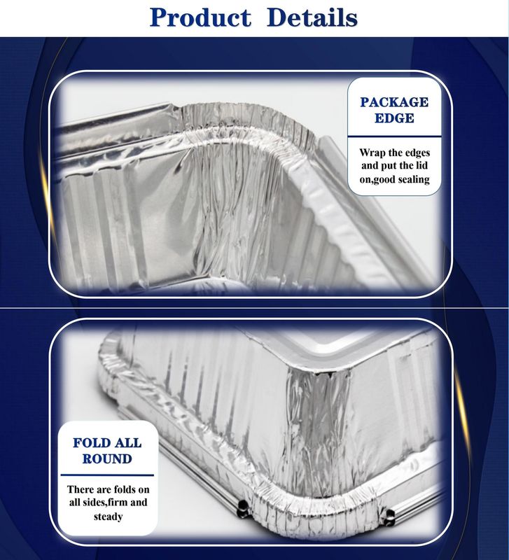 Heat Resistant Eco-Friendly Customizable Aluminium Foil Lunch Box and Food Containers for Food Packaging