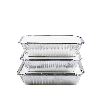 Manufacturer Customized Disposable Food Grade Aluminum Foil Lunch Box Container With Cover 410ml 150*120*55mm