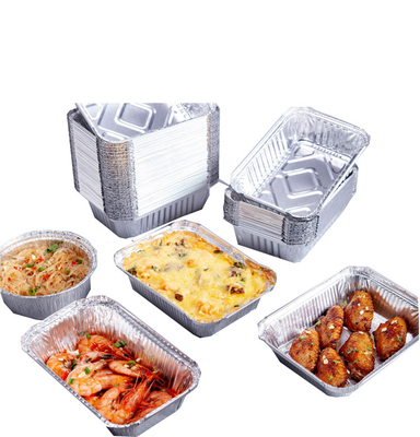 211 750ML Aluminium Foil Tiffin Box 210*140*48mm For Barbecue